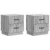 vidaXL Нощен шкаф с чекмедже 2 pcs Сива сонома 43 x 34,5 x 44,5 см