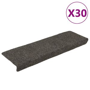 vidaXL Изтривалки за стълби, самозалепващи се, 30 бр., 65x21x4 см, антрацит, правоъгълен ръб