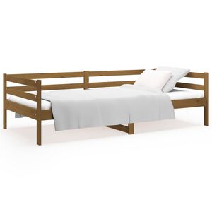 vidaXL Дневно легло, меденокафяво, борово дърво масив, 90x190 см