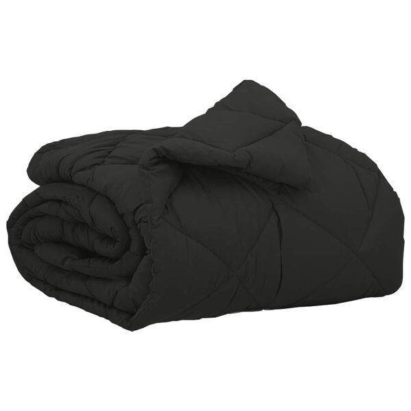 vidaXL Пълно годишно юрганче Черно 220 x 140 cm Микрофибър