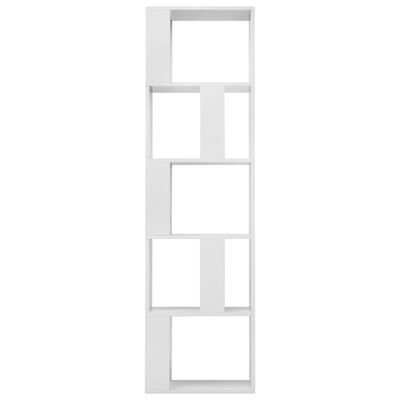 vidaXL Библиотека/разделител за стая, бял гланц, 45x24x159 см, ПДЧ
