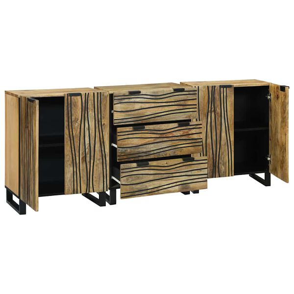 vidaXL Комплект мебели за баня с чекмедже 3 pcs Кафяво Инженерно дърво