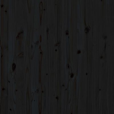 vidaXL Стенна табла за спалня, черна, 141x3x91,5см, борово дърво масив