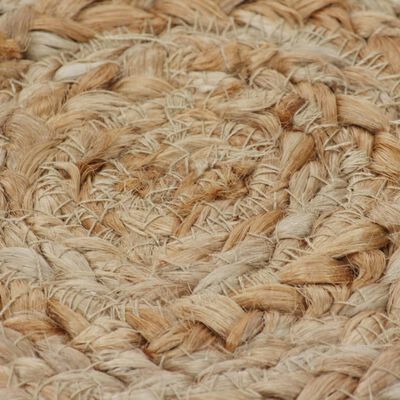 vidaXL Плетен килим с дизайн, от юта, 240 см, кръгъл