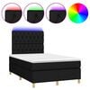 vidaXL Боксспринг легло с матрак и LED, черно, 120x190 см, плат