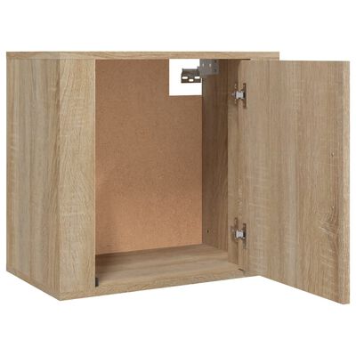 vidaXL Нощно шкафче за стенен монтаж, сонома дъб, 50x30x47 см