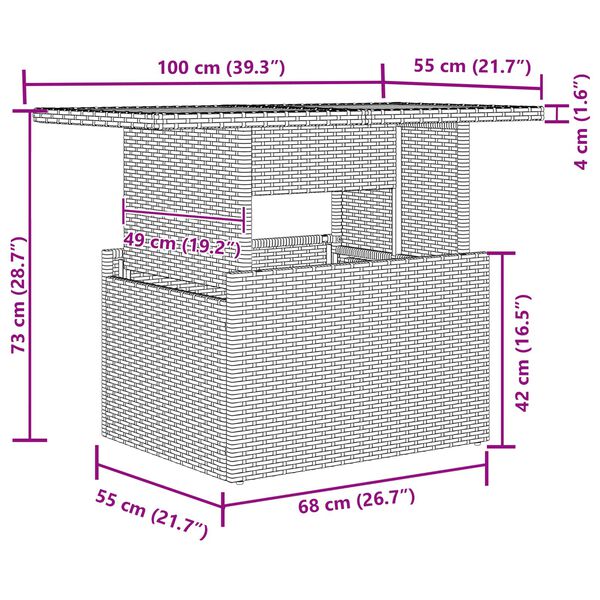 vidaXL Градински Софа Комплект 9 pcs Черен и кремав полиратан