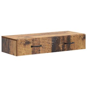 vidaXL Стенен страничен масичка Старо дърво 87,5 x 34,5 x 17 см