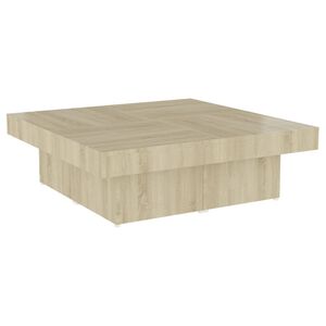 vidaXL Маса за кафе, дъб сонома, 90x90x28 см, инженерно дърво