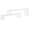 vidaXL Комплект 2 маси за кафе, 90x30x20/110x30x40 см, закалено стъкло