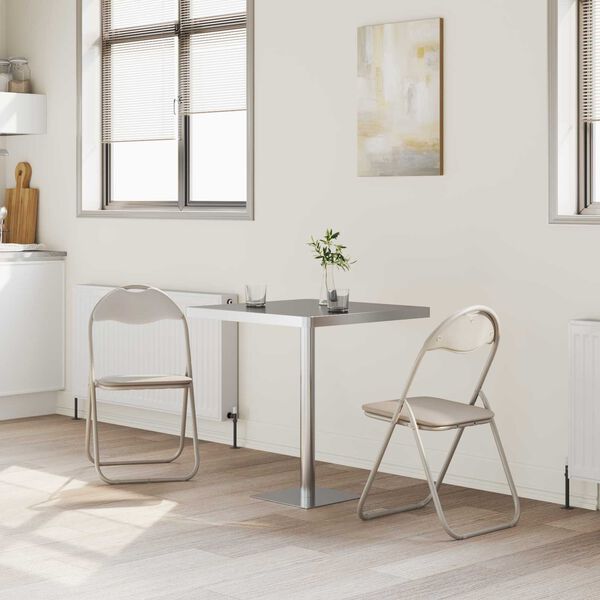 vidaXL Сгъваем стол 2 pcs Пясък 48 x 43,5 x 81 см Изкуствена