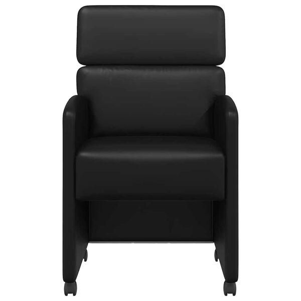 vidaXL Столове с Колела 2 pcs Черно 58 x 65 x 98 см Изкуствена