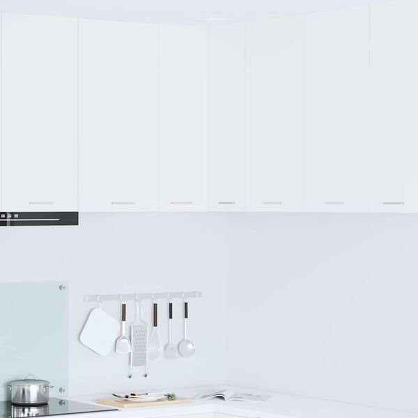 vidaXL Висящ шкаф със съхранение Бяло 57 x 57 x 80 см Инженерно дърво