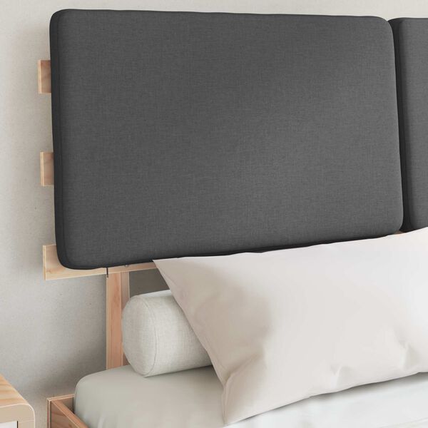 vidaXL Леглова рамка с тапицирана гръбна част Тъмен сив 140 x 200 cm