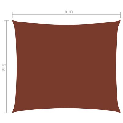 vidaXL Платно-сенник, Оксфорд текстил, правоъгълно, 5x6 м, теракота