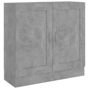 vidaXL Шкаф за книги, бетонно сив, 82,5x30,5x80 см, инженерно дърво