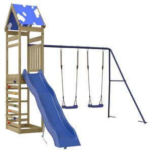 vidaXL Комбинирано детско съоръжение за игра, импрегниран бор