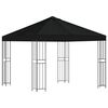vidaXL Шатра 3 x 3 m Черно Полиестер и стомана 190 gsm