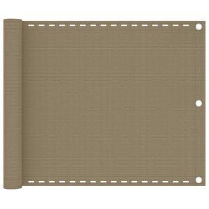 vidaXL Балконски параван, таупе, 75x300 см, HDPE