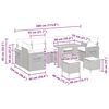 vidaXL Градински Софа Комплект с възглавница 10 pcs Бежов и Светло Сив