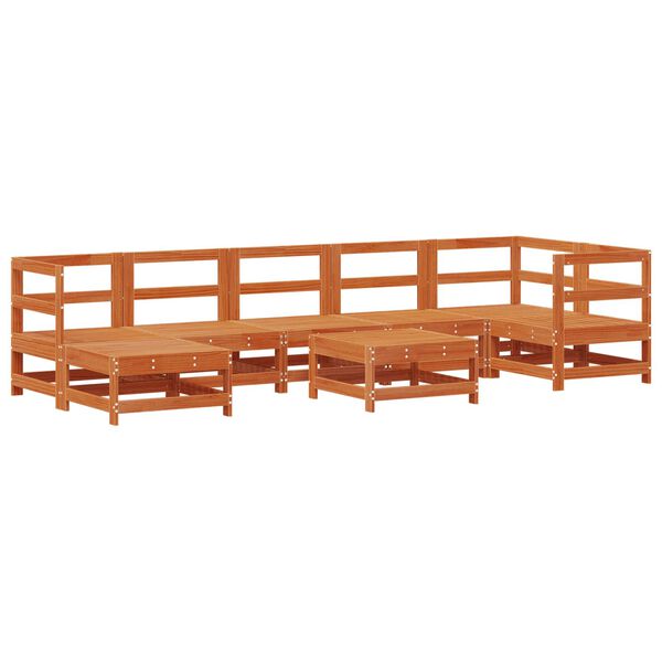 vidaXL Комплект за почивка в градина 8 pcs Восъчнокафяво