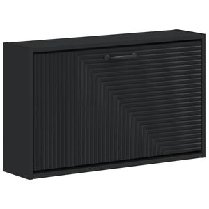vidaXL Стенно шкафче за обувки HAARLEM 71 x 17 x 43 см Черно