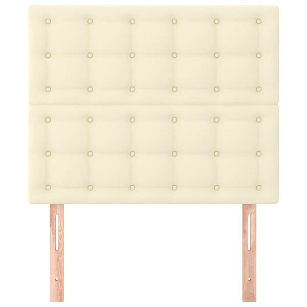 vidaXL Табла за легло, кремава, 80x5x118/128 см, изкуствена кожа