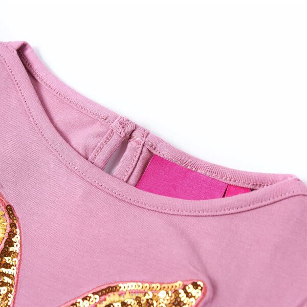 Детска тениска с дълъг ръкав, опушено розово, 128