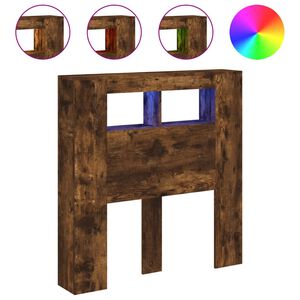 vidaXL LED горна табла, опушен дъб, 100x18,5x103,5 см, инженерно дърво