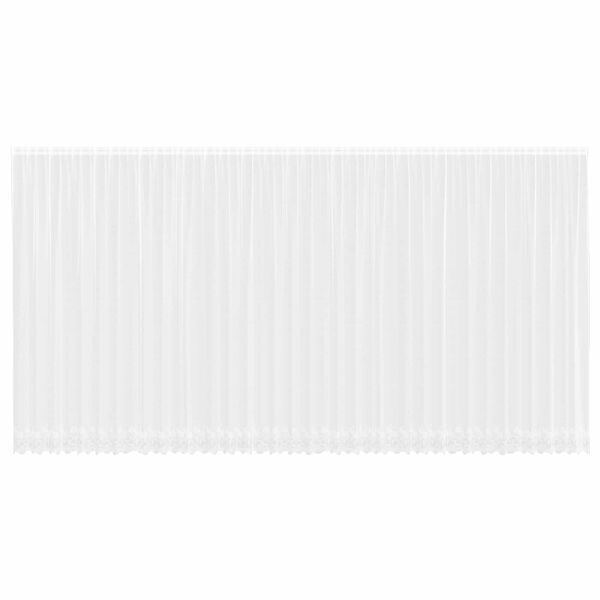vidaXL Перде от дантела С завеси Флорален Бяло 280 x 900 см Полиестер