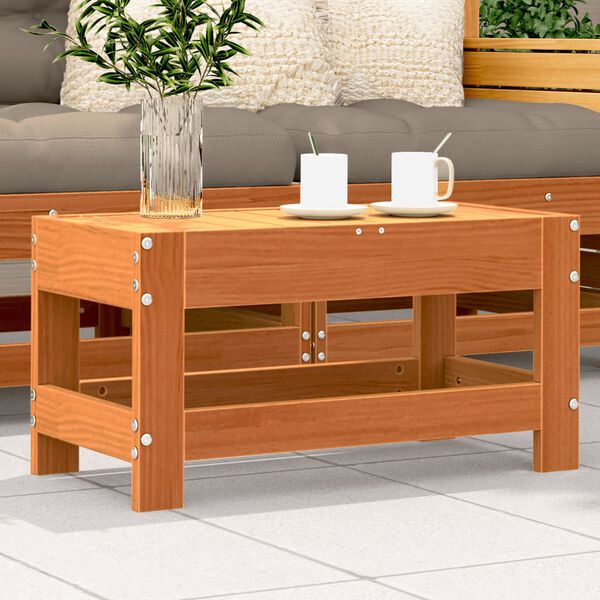 vidaXL Градинска табуретка, восъчнокафяв, 62x30x32 см, бор масив