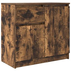 vidaXL Бюфет с чекмеджета, опушен дъб, 71x35x65 см, инженерно дърво