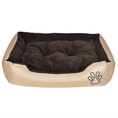 vidaXL Топло кучешко легло с подплатена възглавница, размер L
