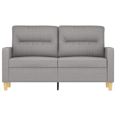 vidaXL 2-местен диван, светлосив, 120 см, плат