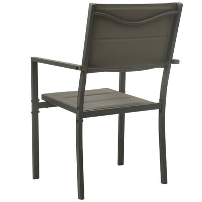vidaXL Градински столове, 4 бр, textilene и стомана, сиво и антрацит