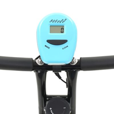 vidaXL Магнитен велотренажор X-Bike с измерване на пулс, черно и синьо