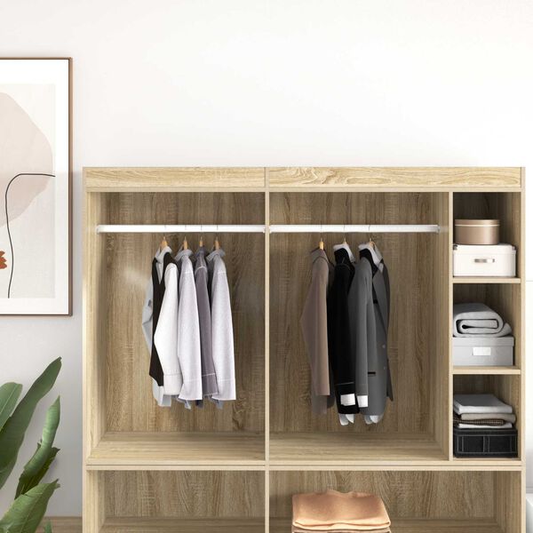 vidaXL Тръба за дрешник 2 pcs Сребрист 764 x 15 x 29 мм