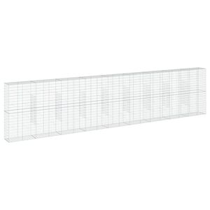 vidaXL Габионна кошница с покритие, 900x50x200 см, поцинковано желязо