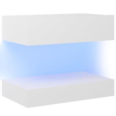 vidaXL ТВ шкафове с LED осветление 2 бр бели 60x35 см