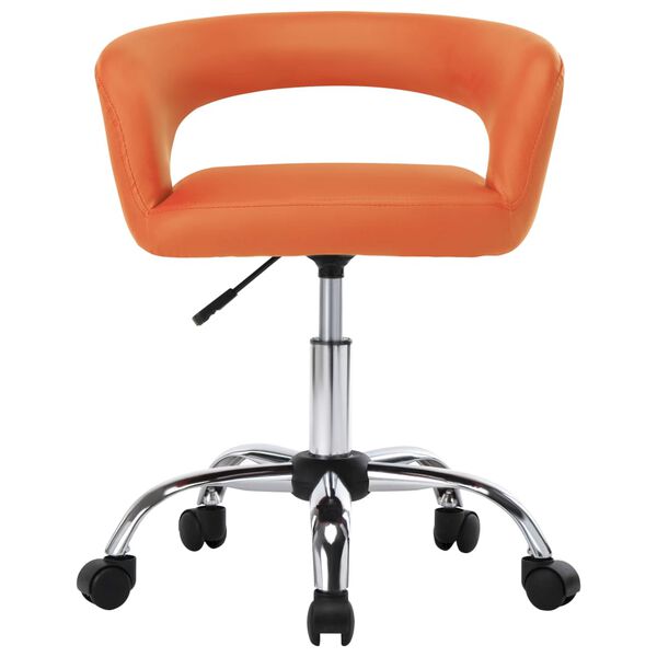 vidaXL Трапезни столове, 2 бр, оранжеви, изкуствена кожа