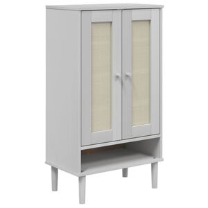 vidaXL Шкаф за обувки "SENJA" бял 59,5x35x107 см масивно дърво