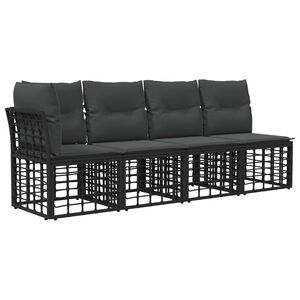 vidaXL Диван за градина с 4 места и лява ръка 4 pcs 4-Брой места Черно
