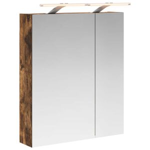 vidaXL Шкаф с огледало за баня с рафт Димян дъб 60 x 14,5 x 70 см