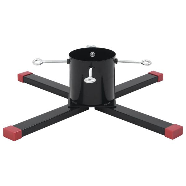 vidaXL Поставка за коледна елха, черна, 61x61x15,5 см