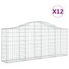 vidaXL Габионни кошници арка 12 бр 200x30x80/100 см поцинковано желязо