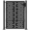 vidaXL Градинска врата Черно 110 x 155 см Прахово боядисана стомана