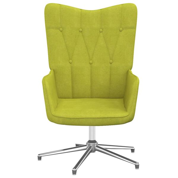 vidaXL Релаксиращ стол, зелен, плат