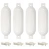 vidaXL Броня за лодка 4 бр бяла &Oslash; 14x50 см PVC