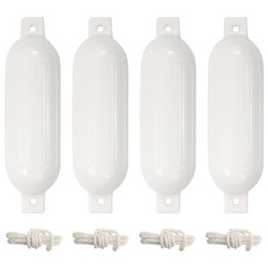 vidaXL Броня за лодка 4 бр бяла &Oslash; 14x50 см PVC