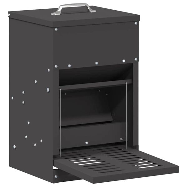 vidaXL Кокошка Т ределна хранилка Черно 25 x 42 x 40 см